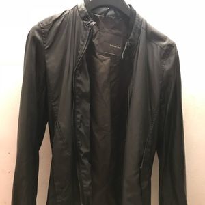 Black tag by Zara jacket with leather sleeves